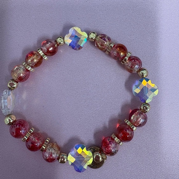 Erimish Red and Silver Beaded Bracelet - Picture 1 of 1